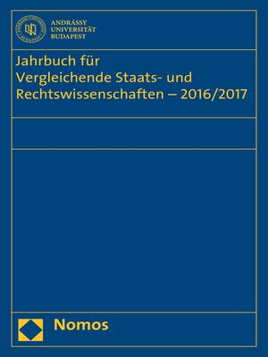 cover image of Jahrbuch für Vergleichende Staats- und Rechtswissenschaften--2016/2017